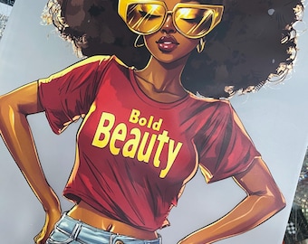 Patch Party Club, 12", "Bold Beauty" (1-pc) Ready to Press, DTF Transfer, Apparel Decorating, Tshirt Transfer