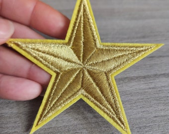 Stella Con Paillettes - Toppa Termoadesiva Ricamata 7,5x7,7 Cm Per Abiti E Accessori