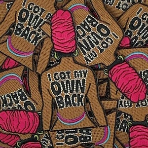 NEW, Embroidered Patch,&quot; I Got My Own Back&quot; with Headwrap, Size 4&quot;, Iron-on Applique, Patch for Clothing, Black Girl Magic Patch,Feminist AF