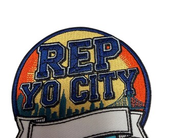 Patch Party Club (1-Pc.) Rep Yo City Embroidered Patch, City Pride Adhesive Patch, Hometown Patch, Urban Streetwear Patch, Travel Souvenir