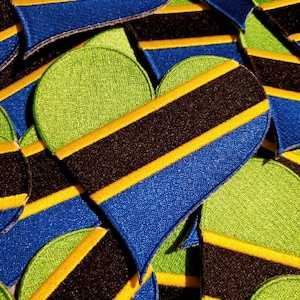 NEW, Collectable &quot;Tanzanian-African Flag&quot; Iron-On 100% Embroidered Afrocentric Patch; Juneteenth, Blue, Green, and Black, 4&quot;