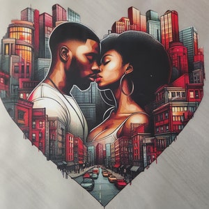 Patch Party Club, 12&quot;, &quot;Urban Love Story&quot; (1-pc) Ready to Press, DTF Transfer, Apparel Decorating, Tshirt Transfer for Pressing