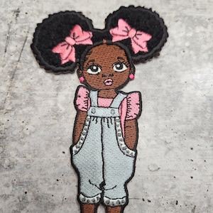 Patch Party Club, Mocha Minis: Pretty Pink Princess w/2 Bows, (1-pc) Iron-on Patches, Size 5&quot;, Patches for Girls