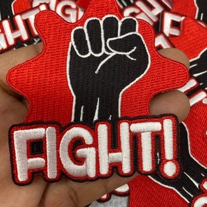 FIGHT FIST!, Exclusive Afrocentric Patch, Size 4'', Iron-on Patch, Conscious Gifts, Juneteenth, BLM
