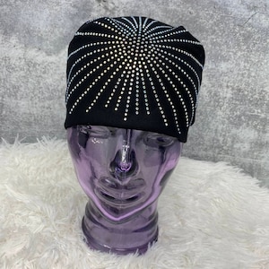 Sparkling Bursts, Handmade Bling Headscarf, Women&#39;s Bandana Accessories, Scarf for Bikers, Work-out, Bad Hair Day, Blinged Out Head Cover