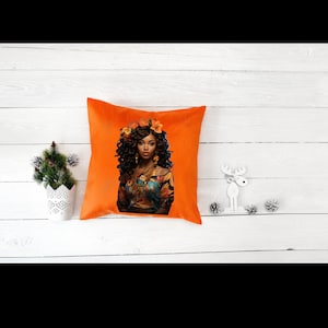Downloadable: Cute &quot;Flower Crown&quot; Afrocentric Art, Digital Art Download, Charming Printable Sticker/Poster/Art for Home Decor & Crafts