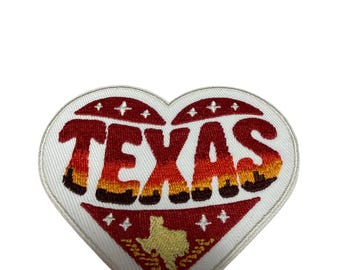 Patch Party Club (1-Pc.) Texas Heart Patch, Embroidered Adhesive Patch, Texas Souvenir Patch, Lone Star State Patch, Texas Gift