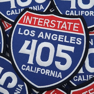 &quot;Sammeln 1-teilig, &quot;&quot;LOSAngELS, 4&quot; Interstate 405&quot; Aufbügler; Beliebtes California Emblem, Rot / Weiß / Blaues Abzeichen, Aufnäher für Jac.&quot;