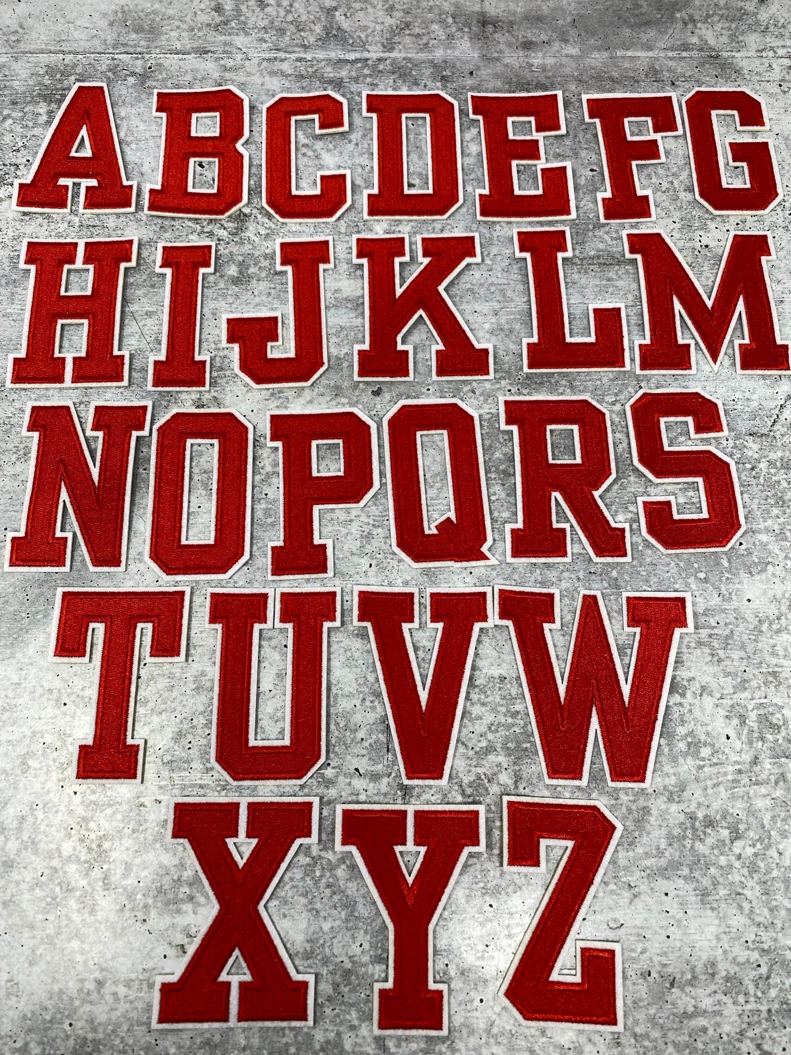 New red 3 Embroidered Letter W/ White Felt - Etsy