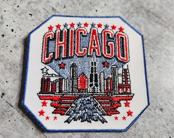 Toppa Termoadesiva Stemma Chicago – 9 X 6 Cm – Ricamo Colorato Con Bordo Orlato E Retro Adesivo A Caldo - 2