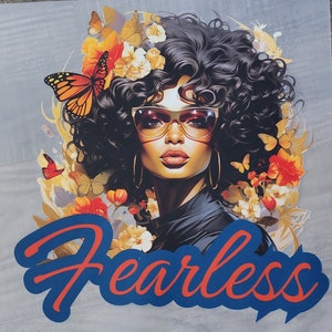 Patch Party Club, 12&quot;, &quot;Fearless Butterfly Beauty&quot; (1-pc) Ready to Press, DTF Transfer, Apparel Decorating, Tshirt Transfer for Pressing