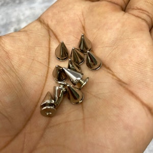 NEW, &quot;Screw on Spikes&quot;, 10mm &quot;SILVER&quot; Spiked Studs, Cone Spikes Screw-back Studs for Clothing, Leather, Spikes with Screws, 100 PCS