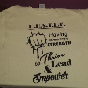 Cool Motivational T shirt, "HUSTLE" Statement Tee (Free Shipping, USA)