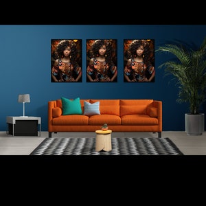 Downloadable: Precious &quot;Curly Hair&quot; Afrocentric Art, Digital Art Download, Charming Printable Sticker/Poster/Art for Home Decor & Crafts