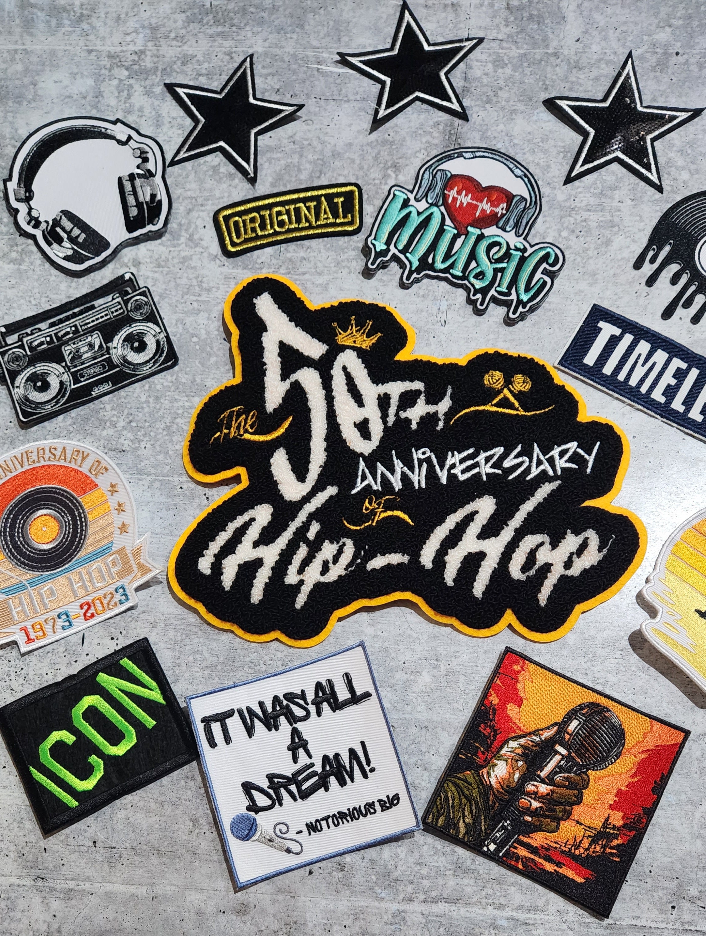 7pcs Iron On Patches For Jackets Hip Hop, Music Series Embroidery Patch For  Clothes Dress Hat Pants Shoes Curtain Z