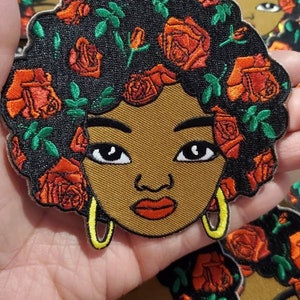 Beautiful NEW, &quot;Floral Queen&quot; Embroidered Patch, Size 4&quot;, Patches for Clothing and Accessories,Iron-on Applique, DIY, Craft Supplies