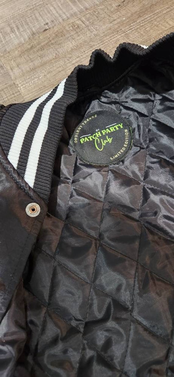 ジャケット・アウター 24SS BR SATIN JACKET / BLK GRY XL Limited Edition: Satin, Black Body, Gray Arms, White Stripes