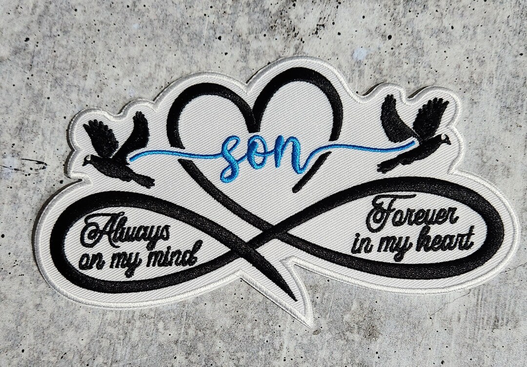 Memorial Infinity Collection: Patch Party Club, "son" Eternal Remembrance 1- Pc, Iron-on Embroidered Patch, Sz 6", Tribute Honoring Loved One