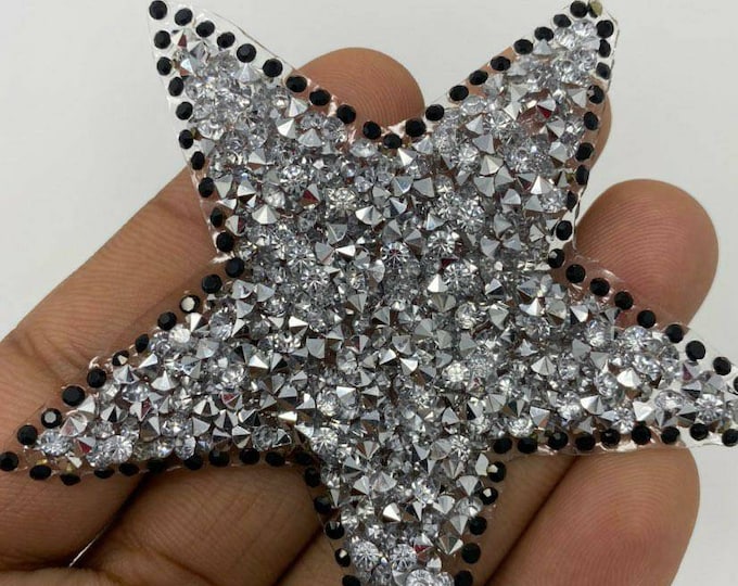Exclusive SILVER Rhinestone star Bling Patch - Etsy