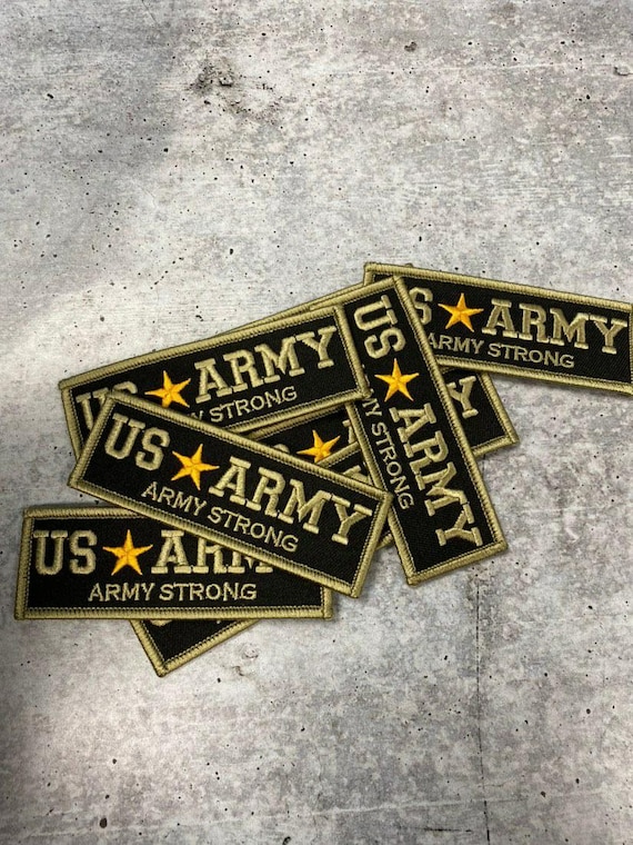 Toppa Termoadesiva Militare Patch Ricamata 6.8x2.8 Cm - Idea Regalo Unisex, Ripara E Personalizza Abbigliamento, Made In Germany