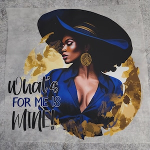 Patch Party Club, 12&quot;, &quot;What&#39;s For Me is Mine&quot; (1-pc) Ready to Press, DTF Transfer, Apparel Decorating, Tshirt Transfer