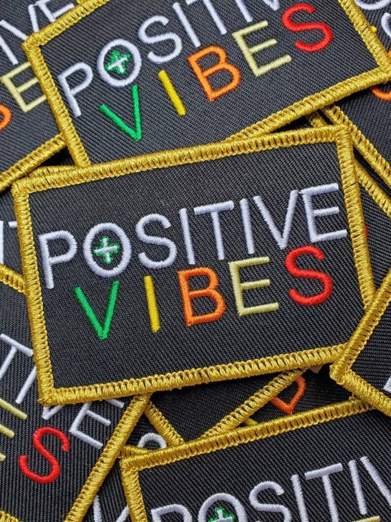 Motivational Emblem positive Vibes Colorful Patch - Etsy