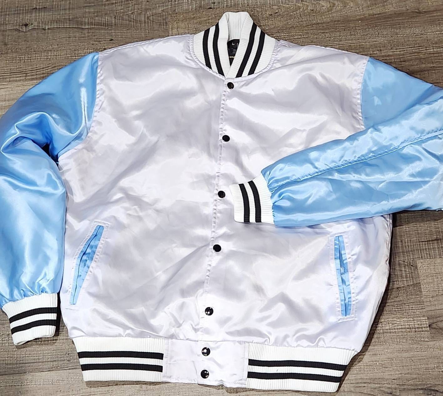 Satin white jacket sale