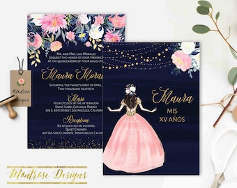 quinceanera invitation etsy