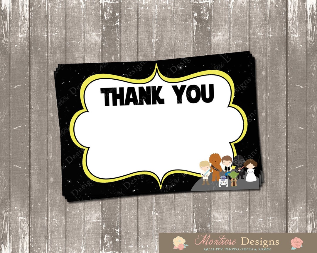 Star Wars Thank You Card INSTANT DOWNLOAD - Etsy