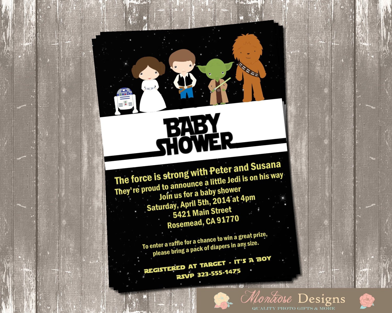 Star Wars Baby Shower Invitation DIGITAL FILE Etsy