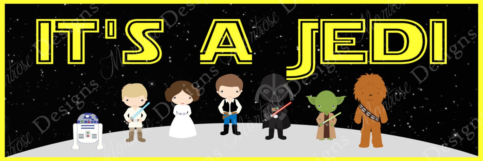 Star Wars Baby Shower 2ft X 6ft Banner it's A Jedi Etsy