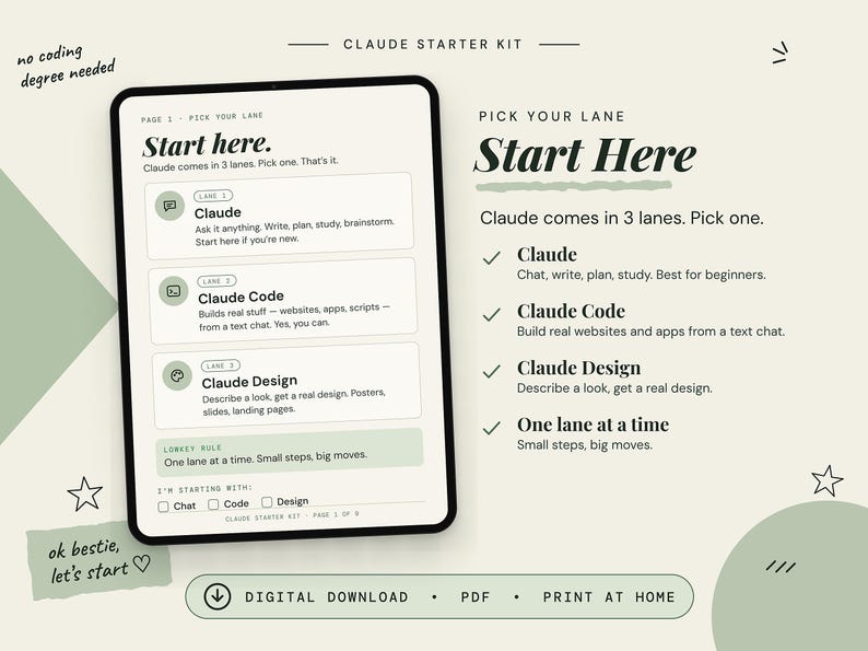 Claude AI Starter Kit, Beginner Guide to Code & Design (PDF) - Etsy UK