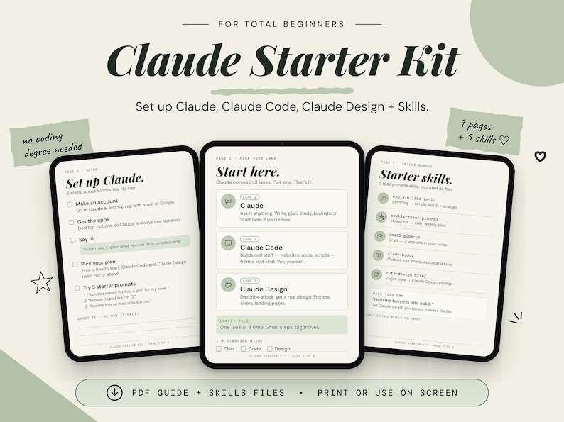 Claude AI Starter Kit, Beginner Guide to Code & Design (PDF) - Etsy UK