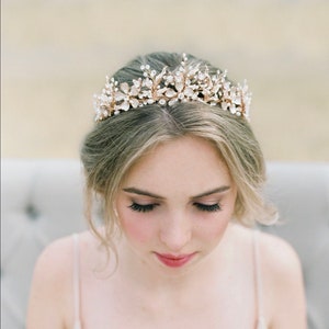 Bridal Tiara GENEVIEVE Tiara Rose Gold Crystal Wedding Crown Rhinestone Tiara Wedding Tiara Headpiece Crown Swarovski Crystal Tiara image 1