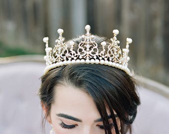 Tiara Wedding Tiara Bridal Tiara Bridal Crown Bridal Headpiece Crown Wedding Crown Tiara Crown Swarovski Tiara Gold Tiara EVANGELINE Tiara