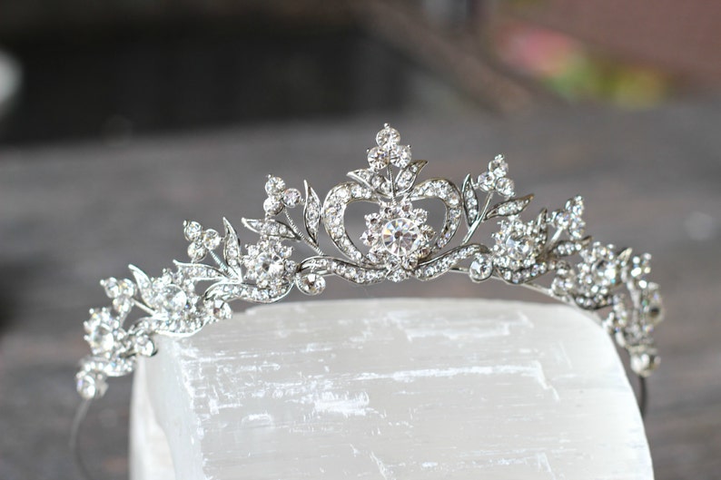 Bridal Tiara Wedding Tiara DIANA Hairpiece Rhinestone Tiara Rhinestone Crown Wedding Crown Crystal headband Bridal hair piece Bridal crown image 4