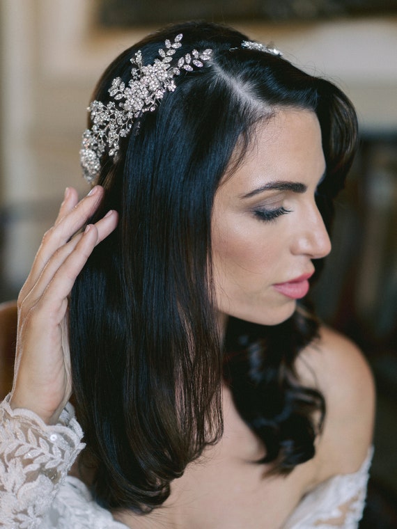 Bridal Headpiece ELISABETTA Bridal Halo Wedding Hair Vine | Etsy