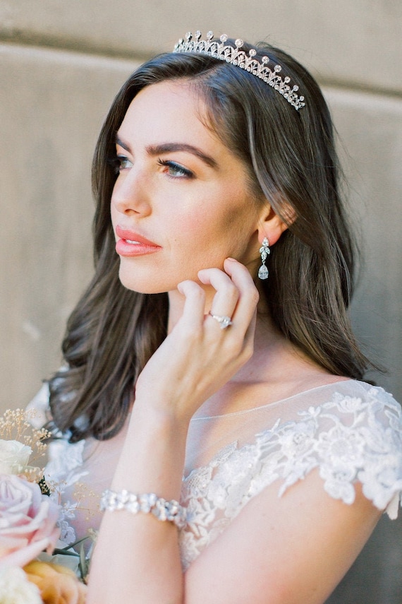 Crystal Bridal Tiara - Petite Swarovski Wedding Crown  display picture 2
