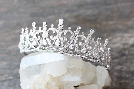 Tiara Corona Di Cristallo Per Sposa E Principessa | Diadema Con Strass E Pettine | Regalo Donna E Bambina - Foto 9
