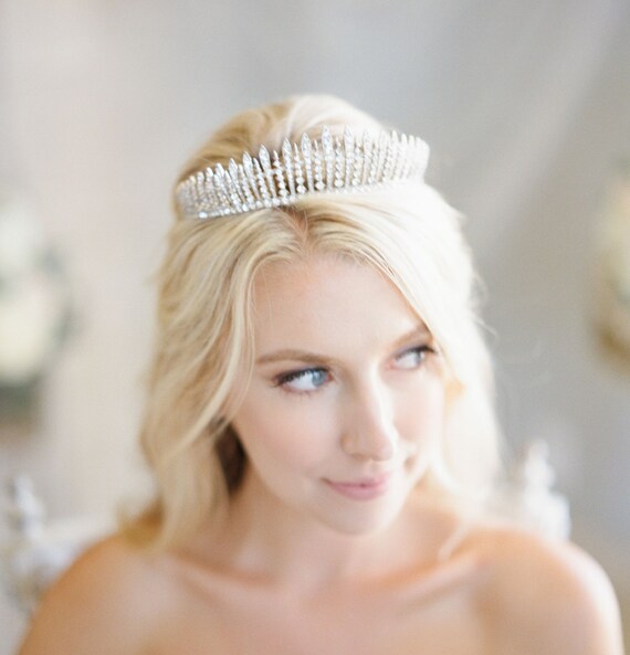 Bridal Tiara Crystal Tiara - FRINGE TIARA, Swarovski Bridal  display picture 1