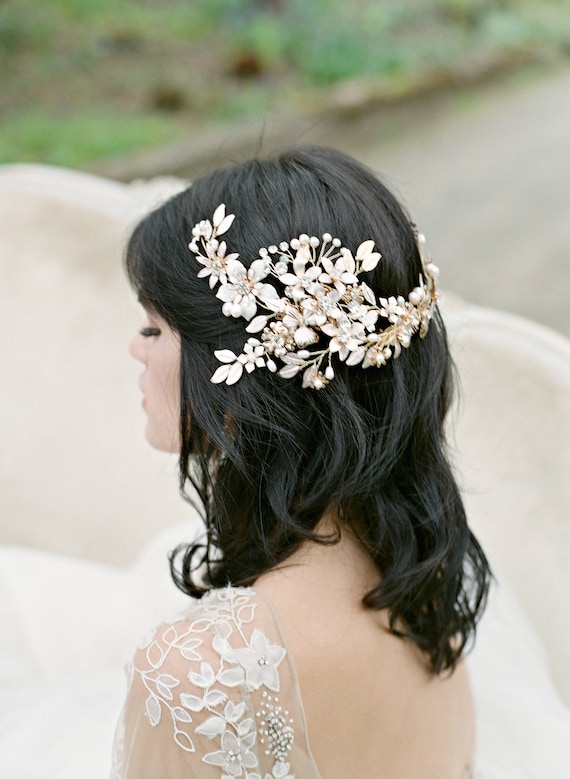 Headpiece PEYTON Bridal Rose Gold Headpiece Swarovski  display picture 3