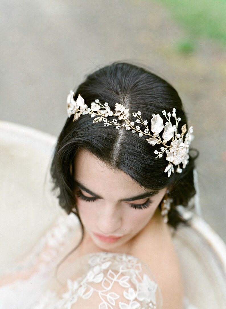 Bridal Hair Accessory HARLOW Bridal Headpiece Headpiece Bridal Headpiece Gold Bridal Headpiece Wedding Hair Vine As Seen in British Vogue