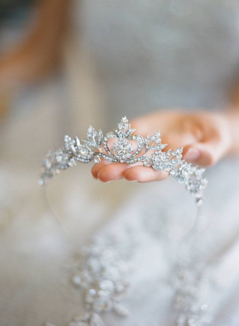 Bridal Tiara Wedding Tiara DIANA Hairpiece Rhinestone Tiara Rhinestone Crown Wedding Crown Crystal headband Bridal hair piece Bridal crown image 1