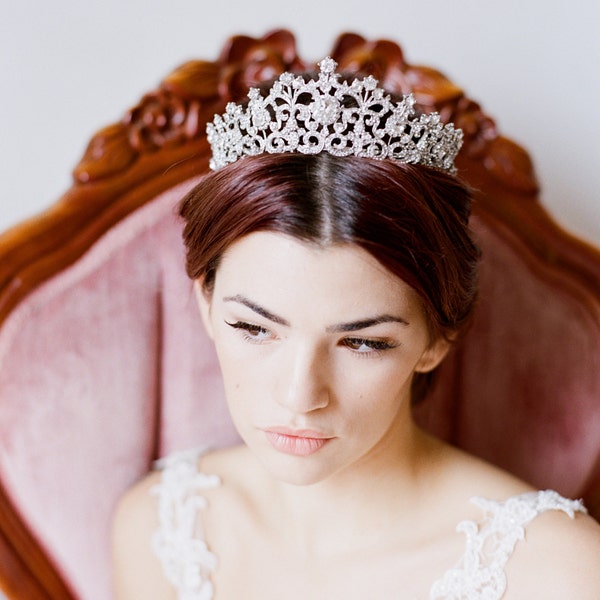 Bridal Tiara, Swarovski Crystal Tiara - ELORA , Swarovski Bridal Tiara, Wedding Crown, Rhinestone Tiara, Wedding Tiara, Diamante Crown