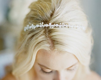 Crystal Thin Bridal Headband Silver Bridal Headband Tiara Thin Crystal Headband Silver Headband Gold Headband Silver Tiara Headband MINA