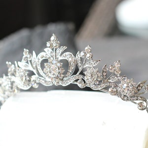 Bridal Tiara Wedding Tiara DIANA Hairpiece Rhinestone Tiara Rhinestone Crown Wedding Crown Crystal headband Bridal hair piece Bridal crown image 3