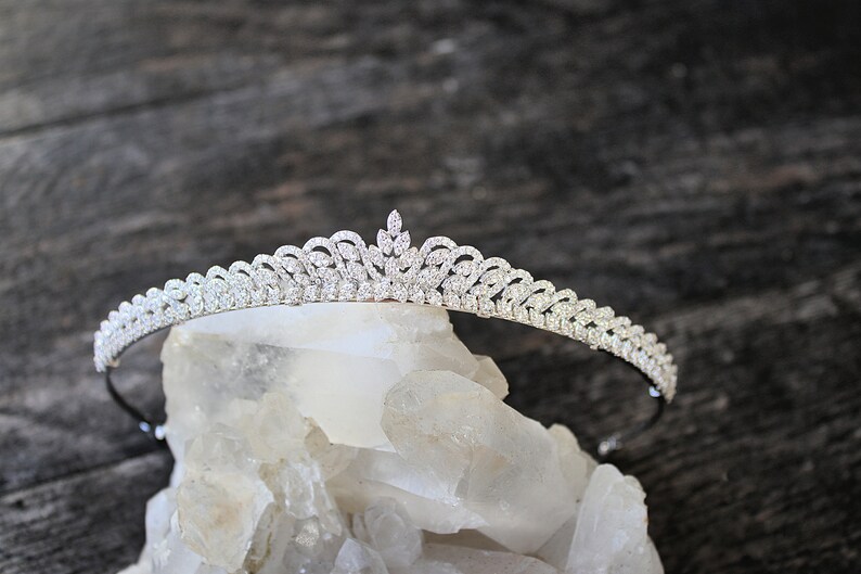 Bridal Tiara COLETTE, Swarovski Bridal Tiara, Wedding Tiara, Wedding Crown, Bridal Crown, Bridal Headpiece CZ Tiara image 4