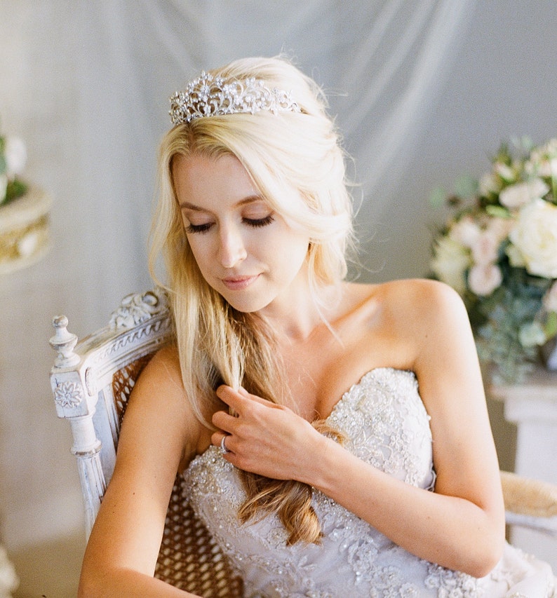 Bridal Tiara ANNE Swarovski Crystal Wedding Tiara Silver Etsy