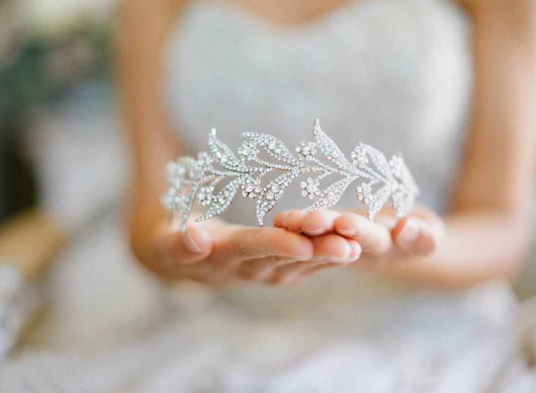 Bridal Tiara Lady MARY, Swarovski Bridal Tiara, Leaf Tiara, Downton