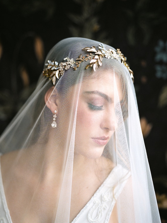 Gold Tiara With White Wedding Dress Gold Tiara Wedding Tiara Gold Wedding  Crown Bridal Tiara SERENA